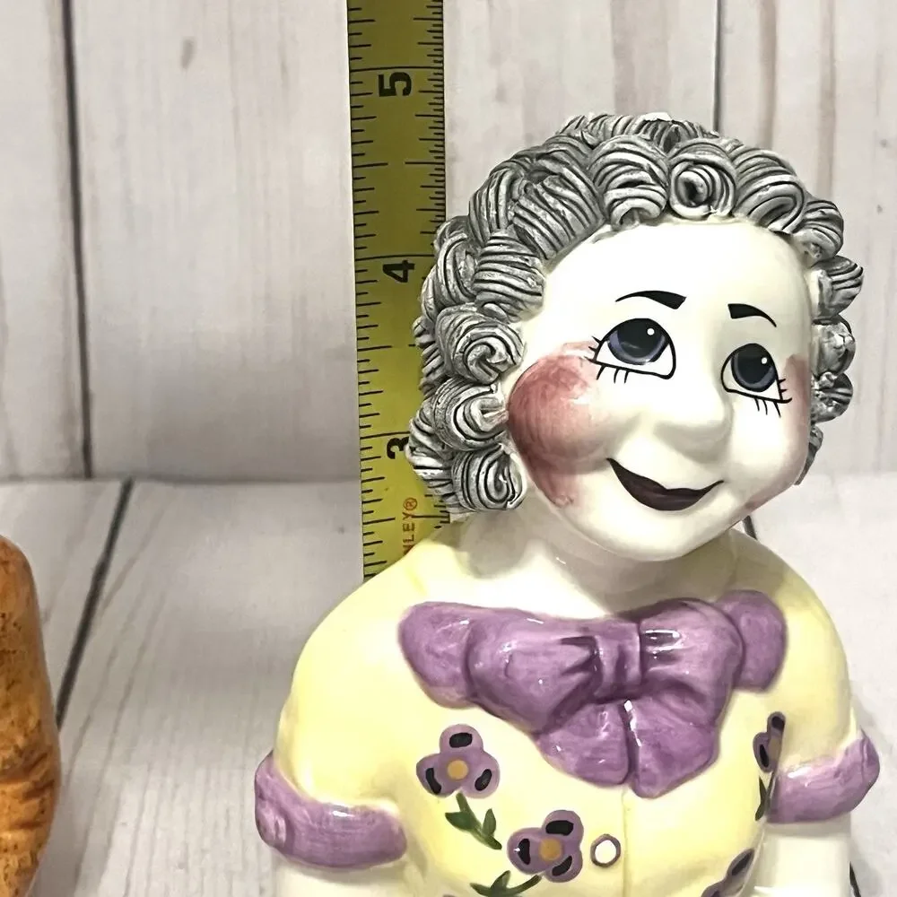 Vintage Spaghetti Hair Figurines Ma Pa Charlie Sadie Schwartz Salt Pepper Set 5”